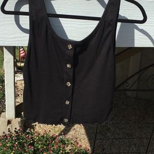 NWOT Black Juniors Medium Loose Fit Crop Top